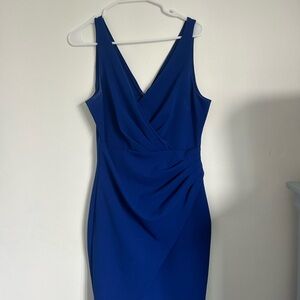 Guess Blue Sheath V-Neck Cocktail Dress